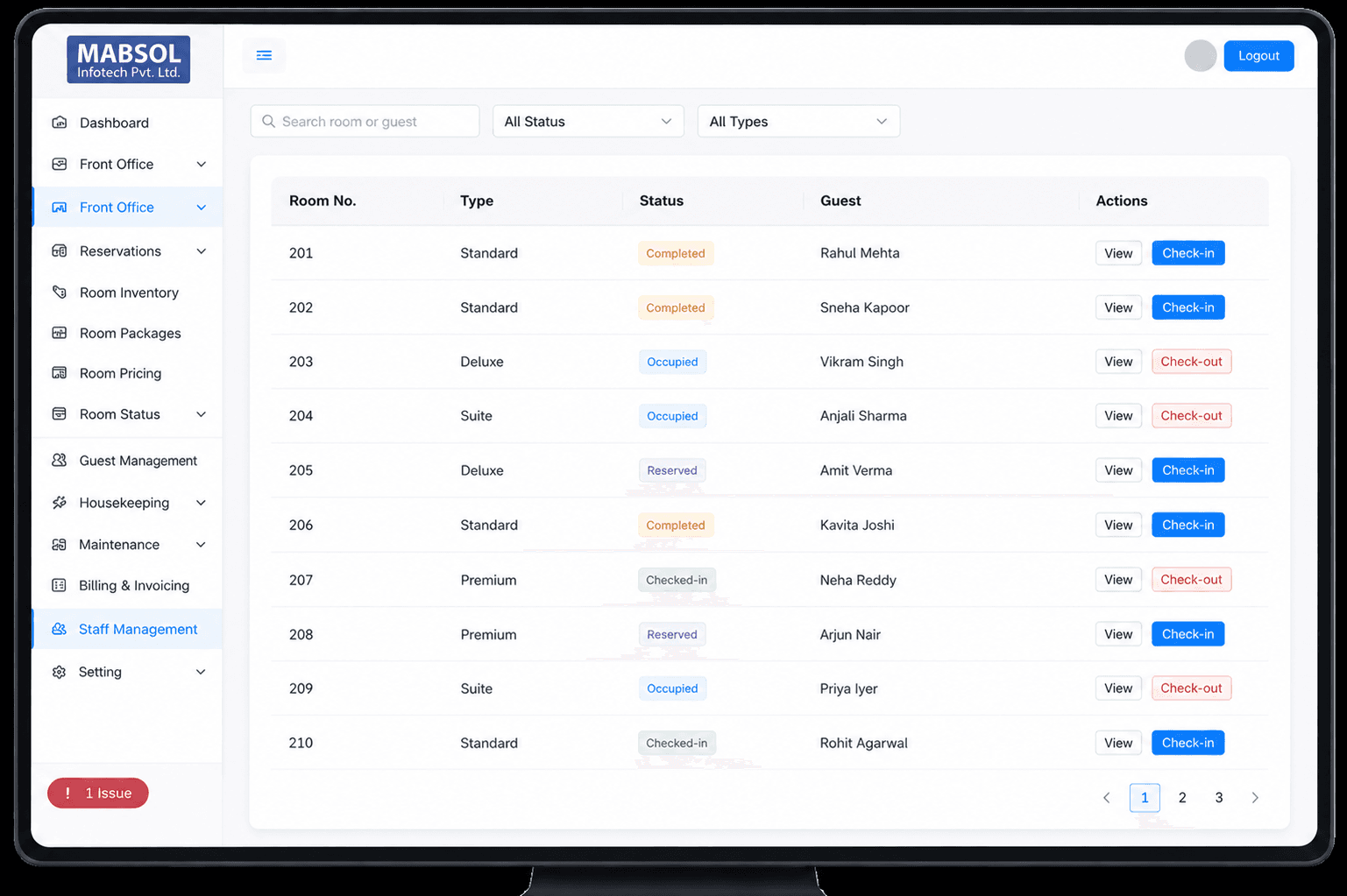 Hotel management software screenshot 4