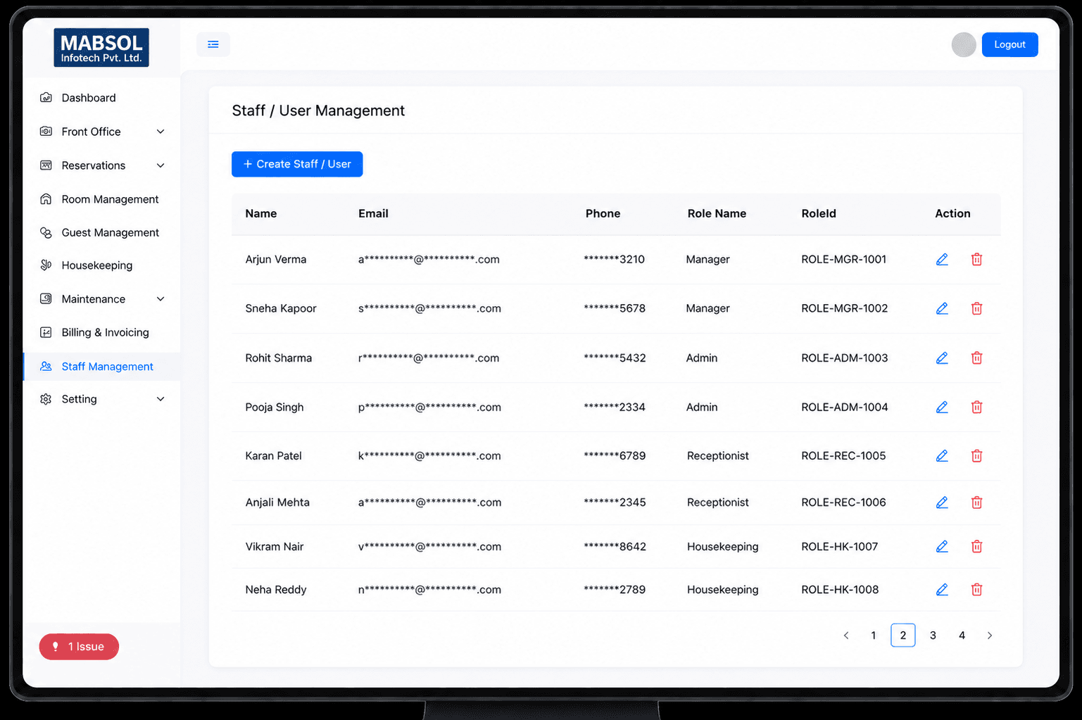 Hotel management software screenshot 3